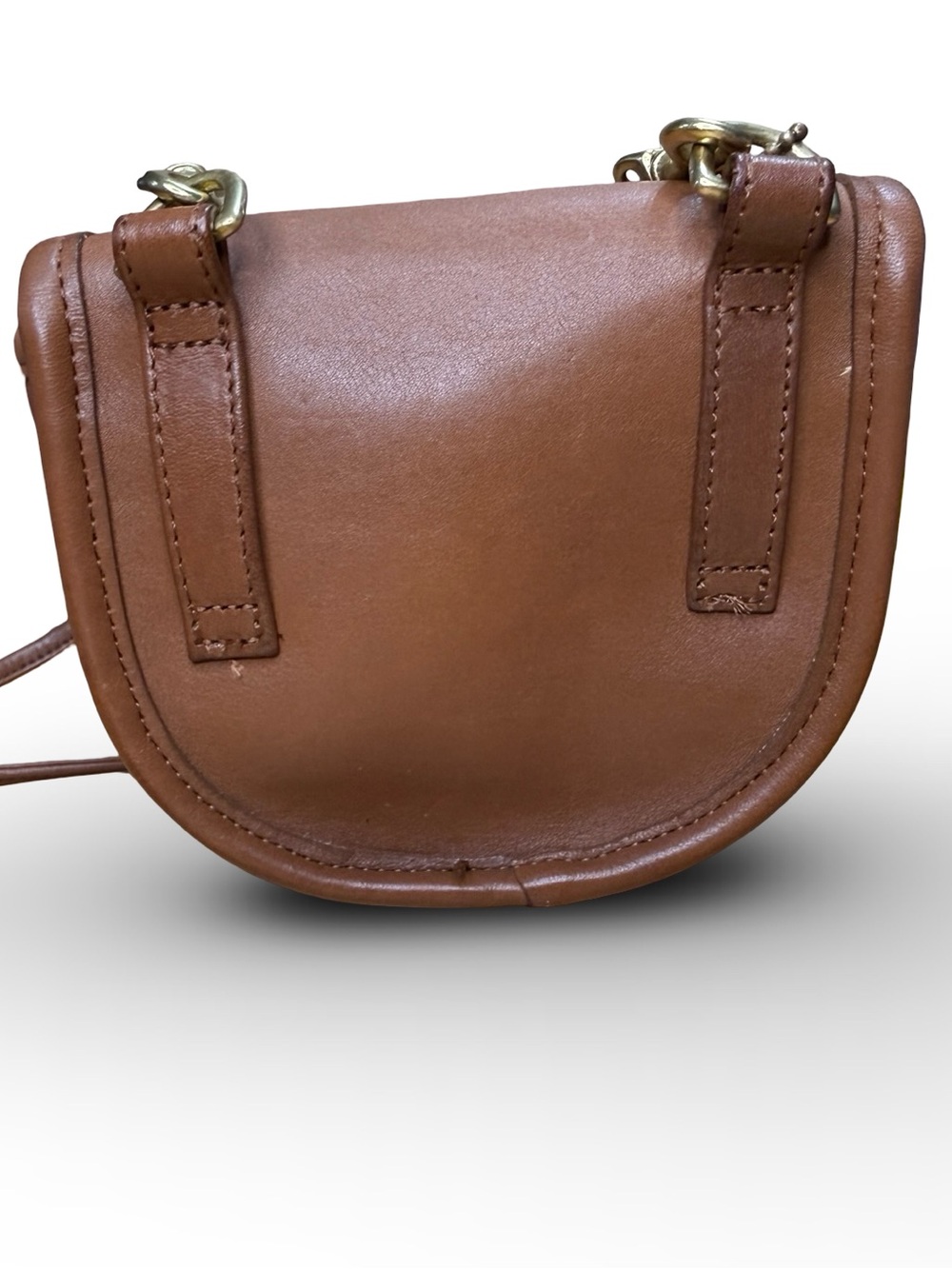 Coach 9826 Tan Leather Crossbody Belt pouch Saddle Bag with Gold Hardware - Picture 3 of 7